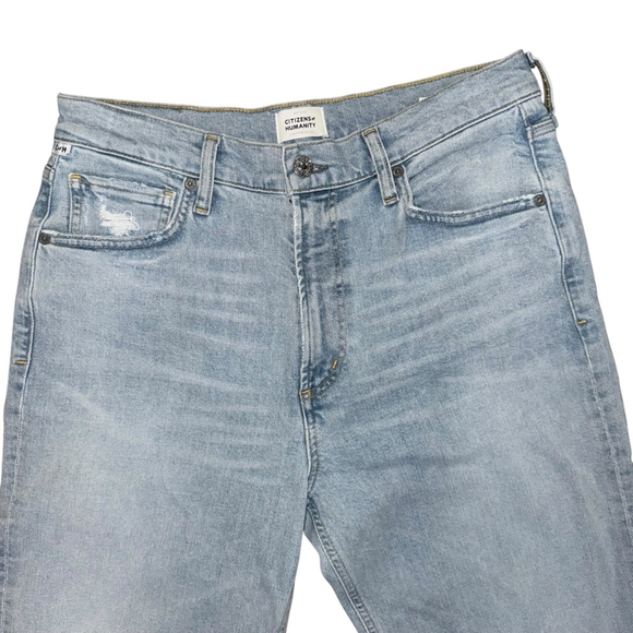 Women's Citizens of Humanity Jeans Size 29 Light Wash Distressed Daphne Crop - Picture 5 of 13